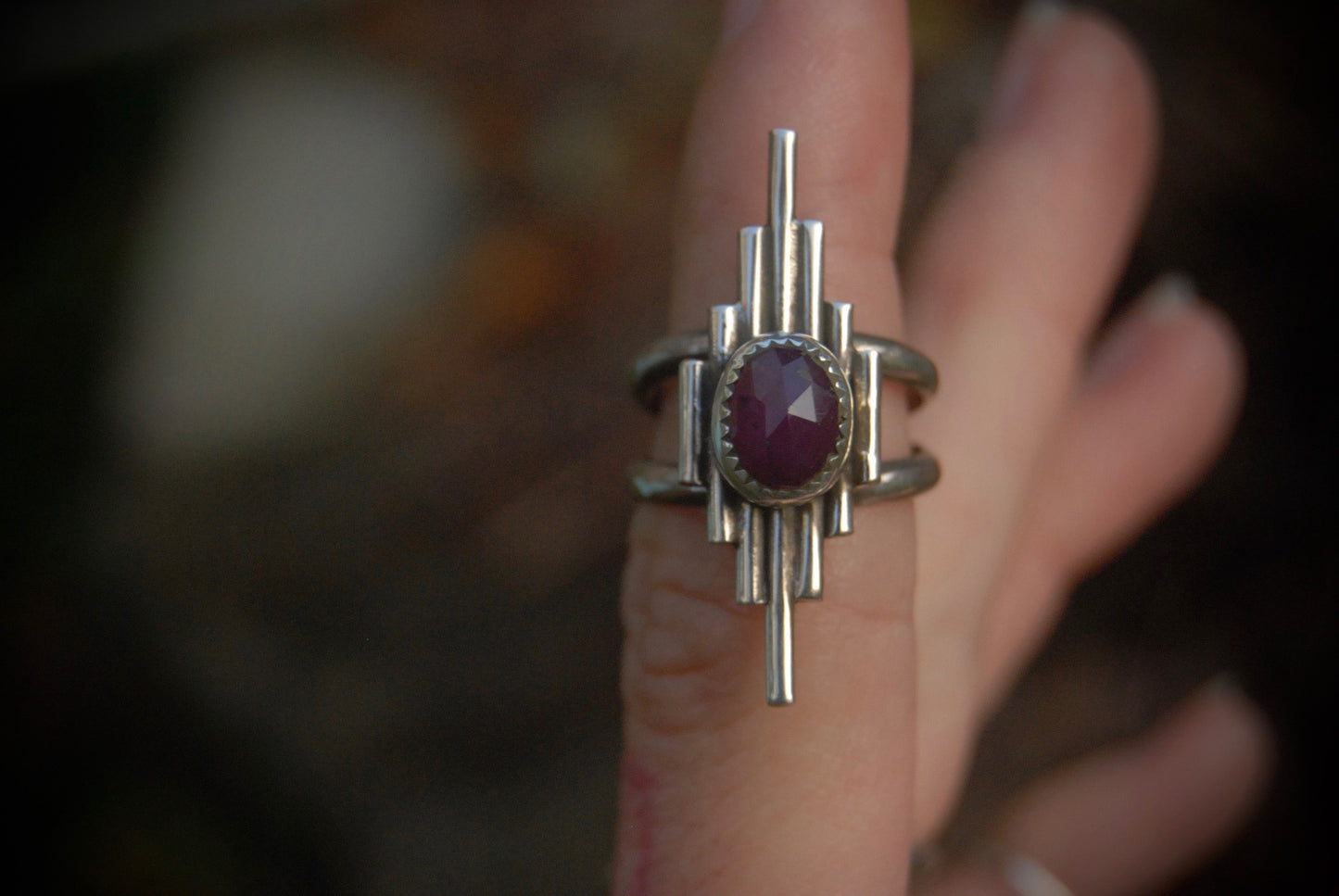 Pink Sapphire August Ring sz-5.5