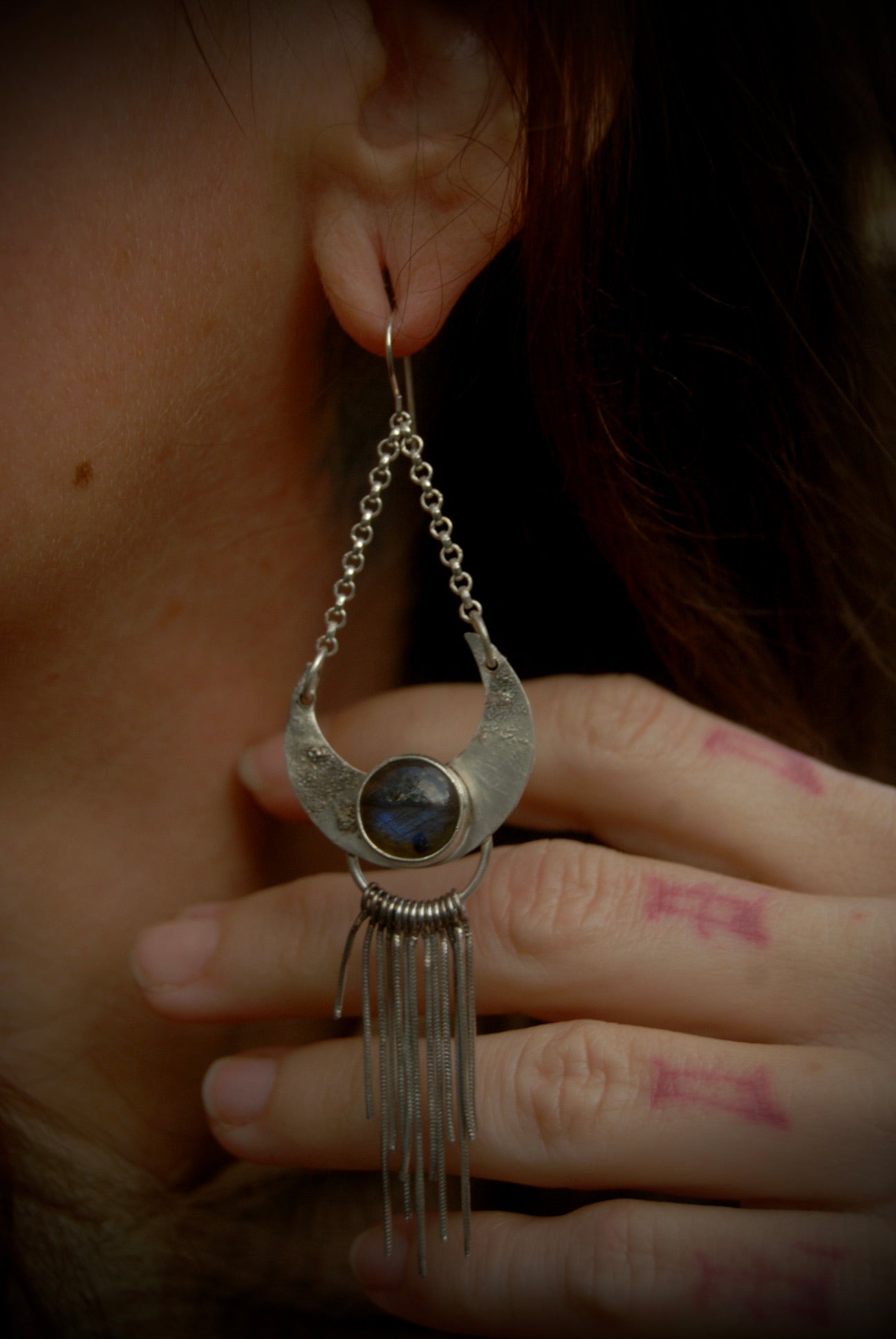 Moon Fringe Earrings
