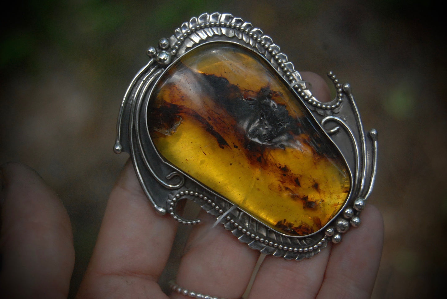 Dakota Amber Pendant/Ring