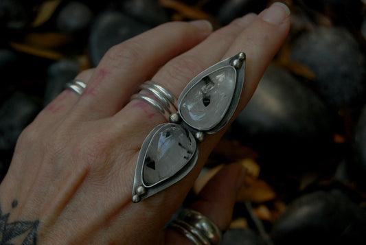 Tourmalinated Quartz Ring MTO
