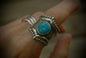 Turquoise shield ring sz 8.5-9