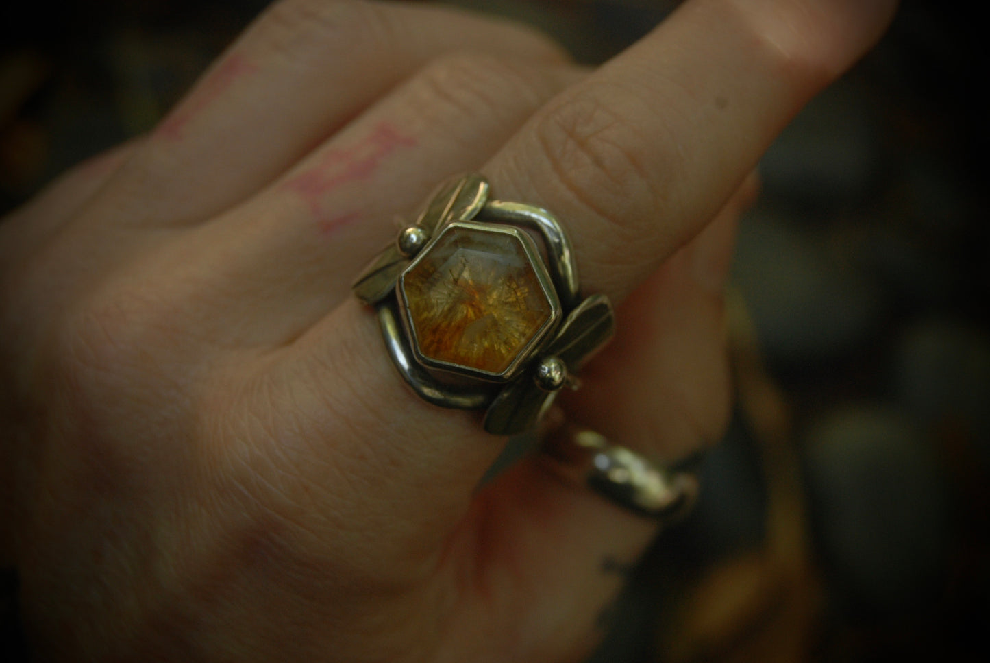 Citrine Leaf Ring