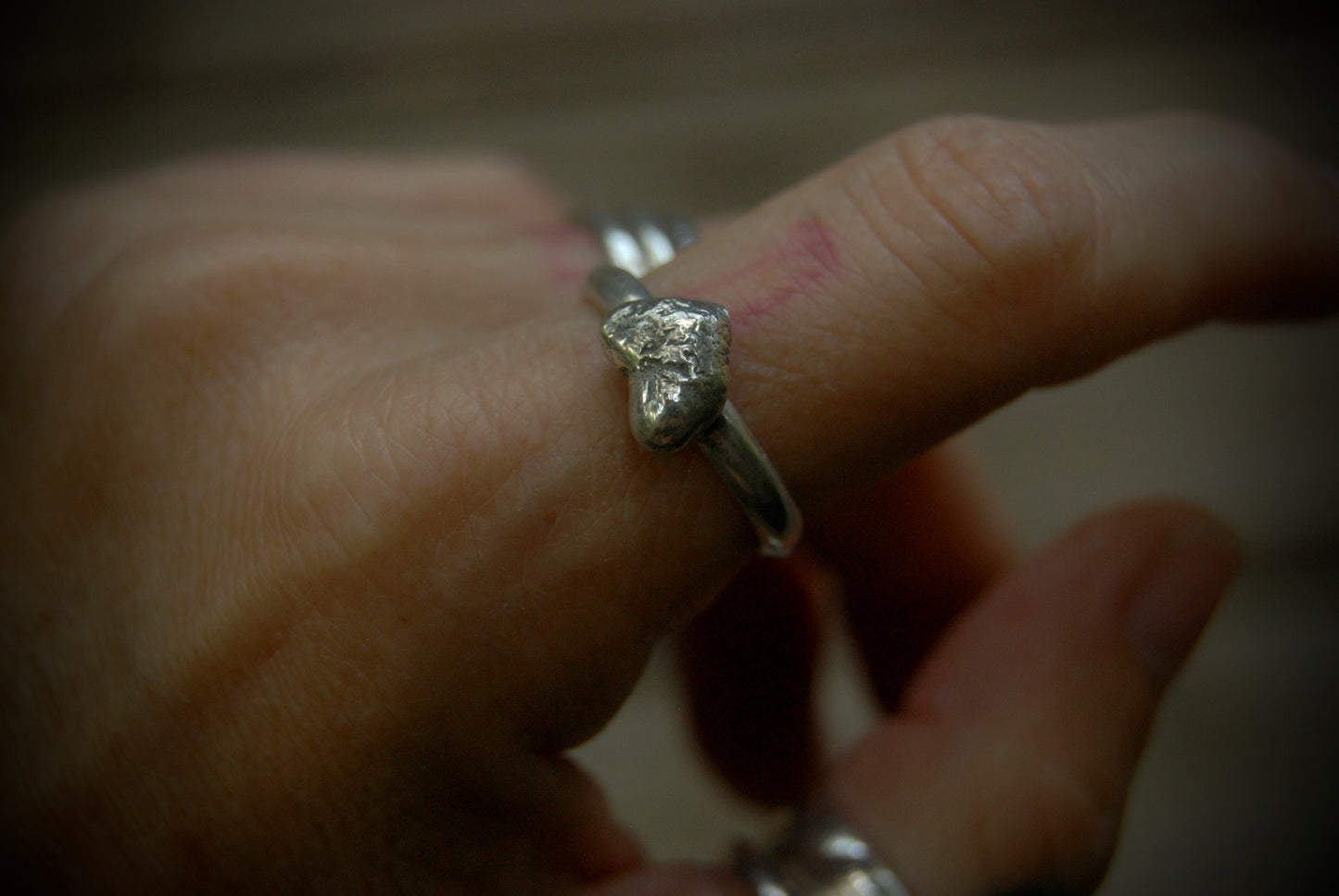 Silver nugget stack ring 1 sz-7.5