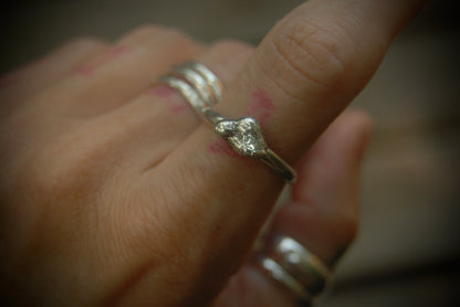 Silver nugget stack ring 4 sz-7.75