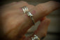 Silver nugget stack ring 7 sz-9.5