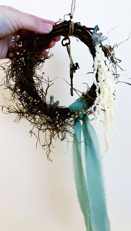 Dried Floral Crystal Wreath