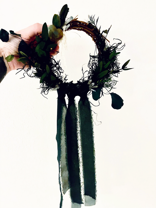 Dried Floral Crystal Wreath