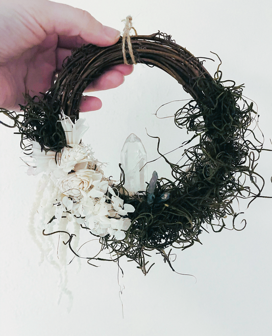 Dried Floral Crystal Wreath