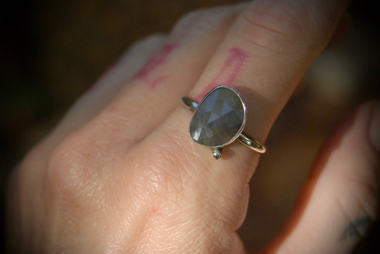 Pale Blue Sapphire Ring sz-8.75