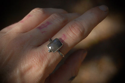 Rusty Blue Sapphire Ring sz-7.75