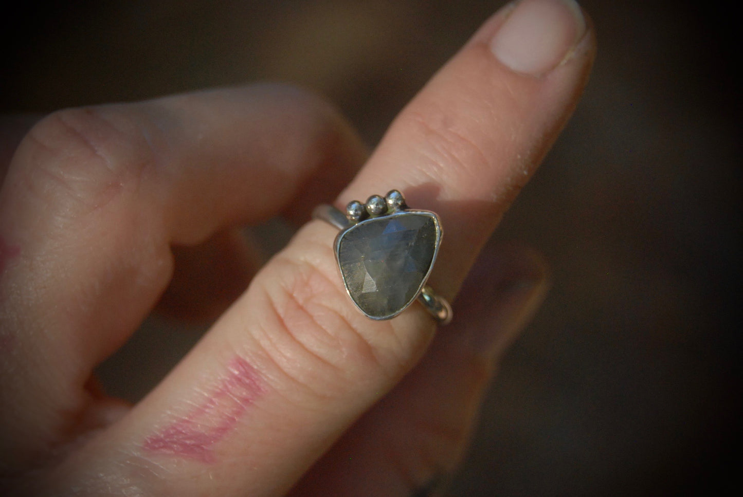 Teal Sapphire Ring sz-6