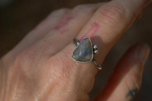 Blue Green Sapphire Ring sz-11