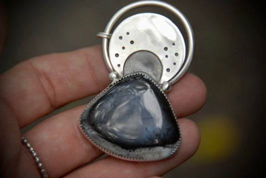 Dendritic Moon Drop Pendant