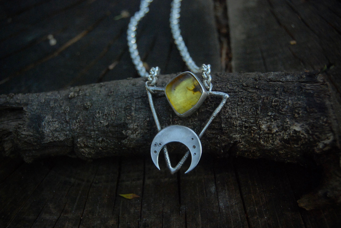 Amber moon necklace
