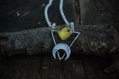 Amber moon necklace