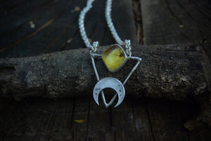 Amber moon necklace