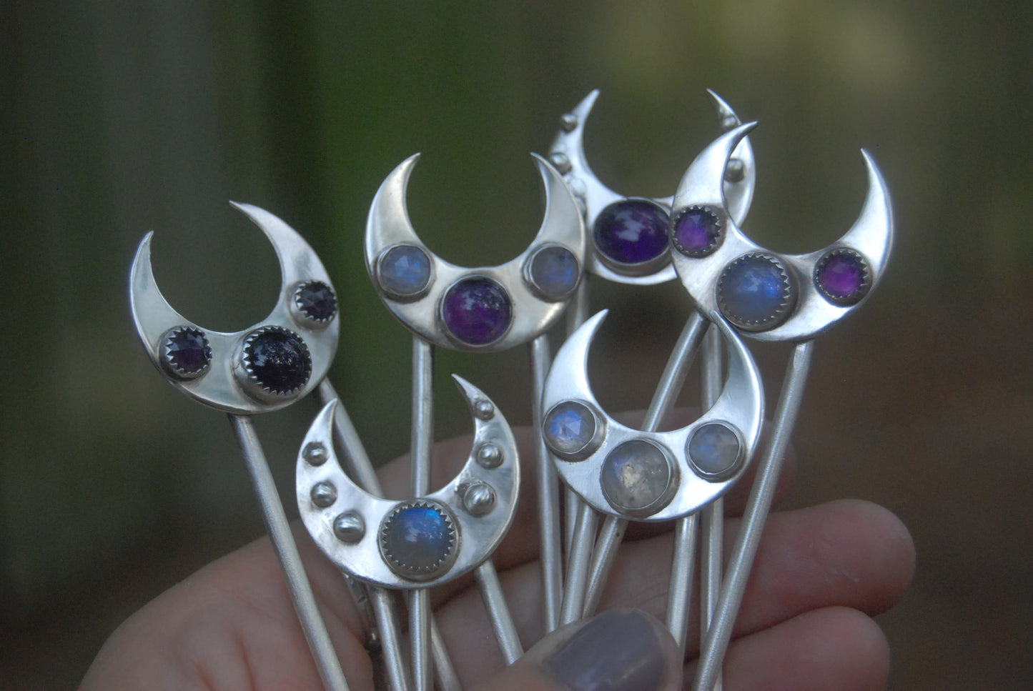 Bridesmaids moon hairpins