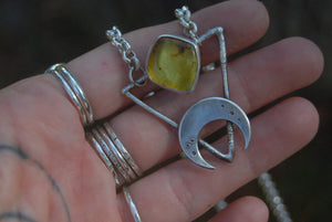 Amber moon necklace