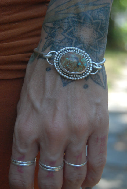 Turquoise lock bangle