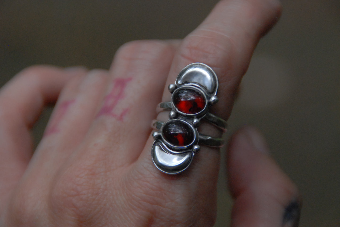 Amber moon ring