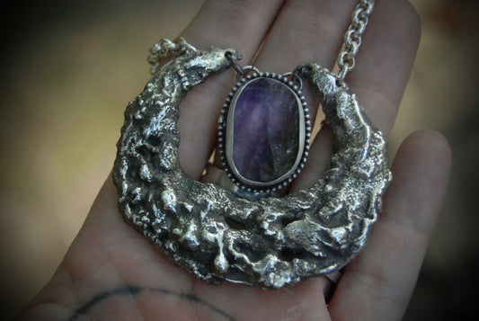 drawing down the amethyst moon necklace