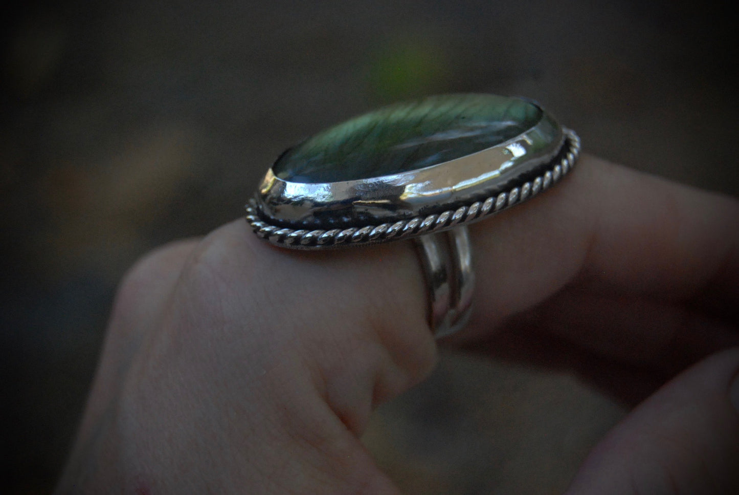 Gold Labradorite Ring SZ- 6.75