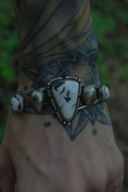 Triangle White Buffalo Cuff