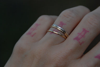 Golden sunset stacking rings