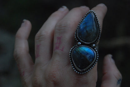 Dark blue labradorite ring *sz 6*