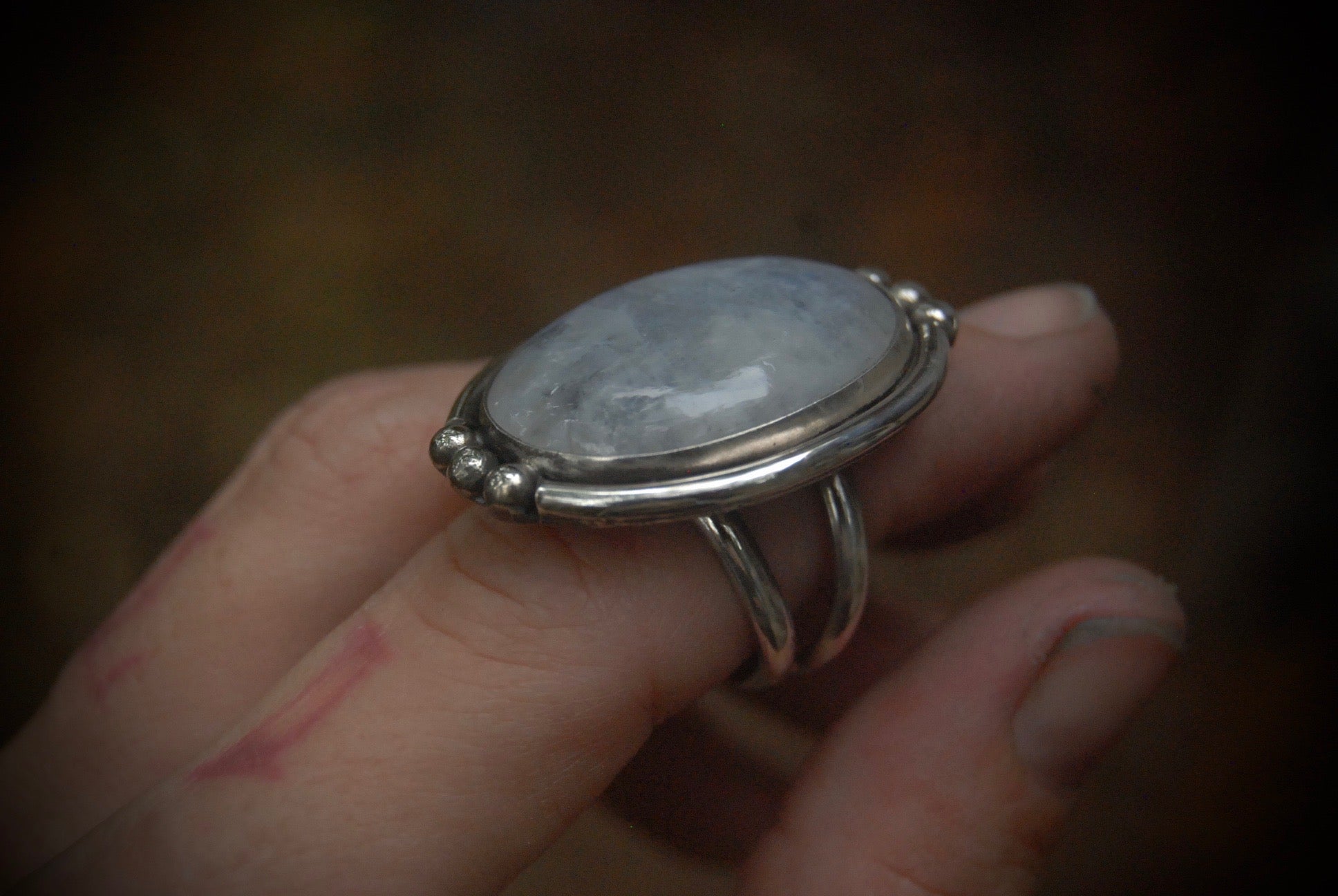 Oval Moonstone Ring sz-5.75