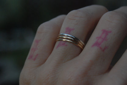 Golden sunset stacking rings