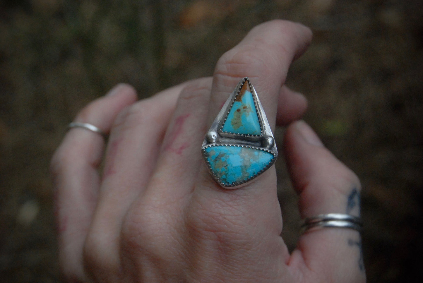 Geo turquoise ring