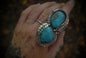Double Turquoise ring sz- 7