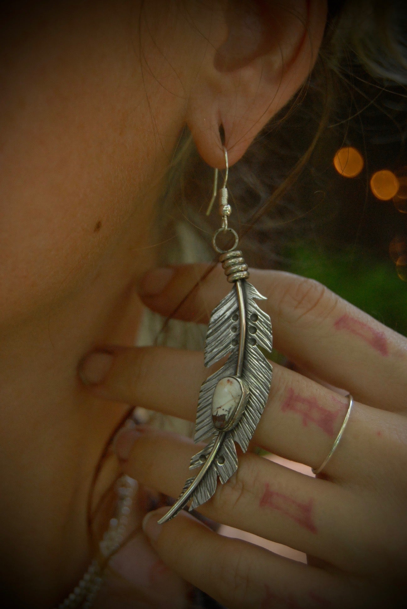 Ready To Ship WH Feather Earrings