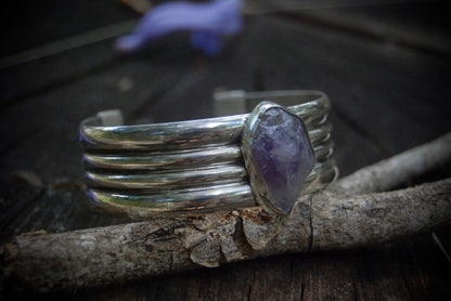 Solid AF Raw amethyst cuff