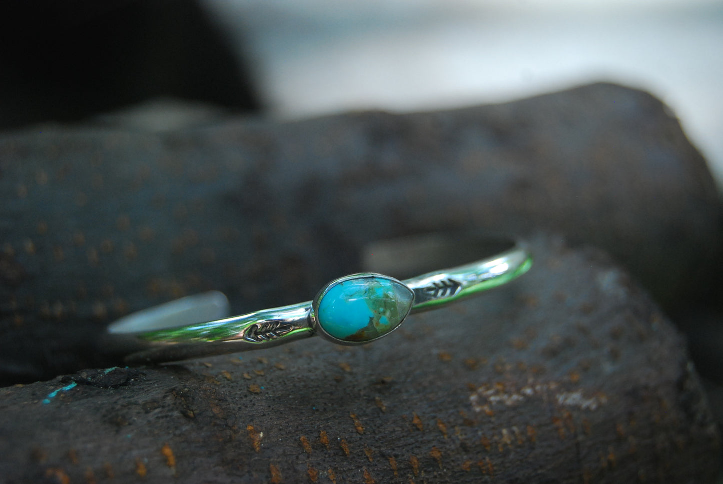 Tree stamped bangle