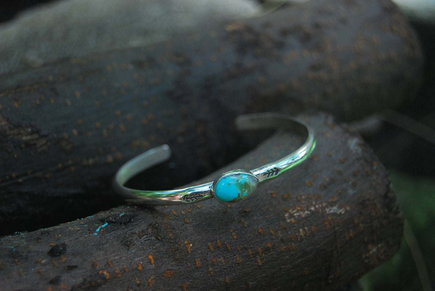 Tree stamped bangle