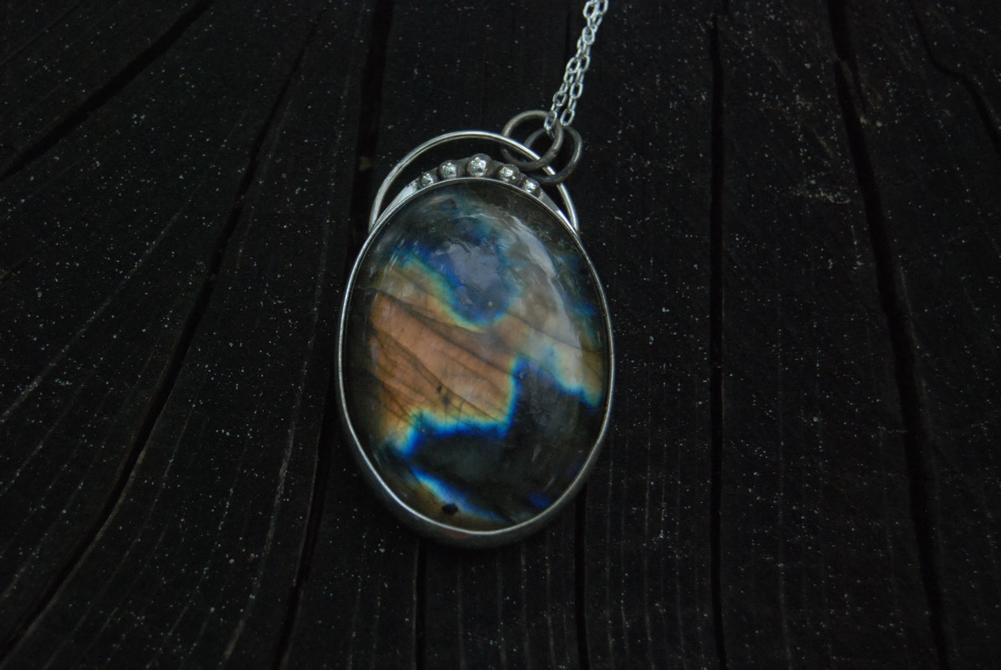 Rainbow labradorite pendant