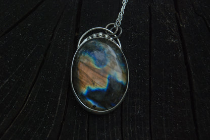 Rainbow labradorite pendant