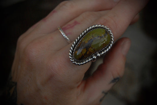 Froggy Green Ring sz-6.5