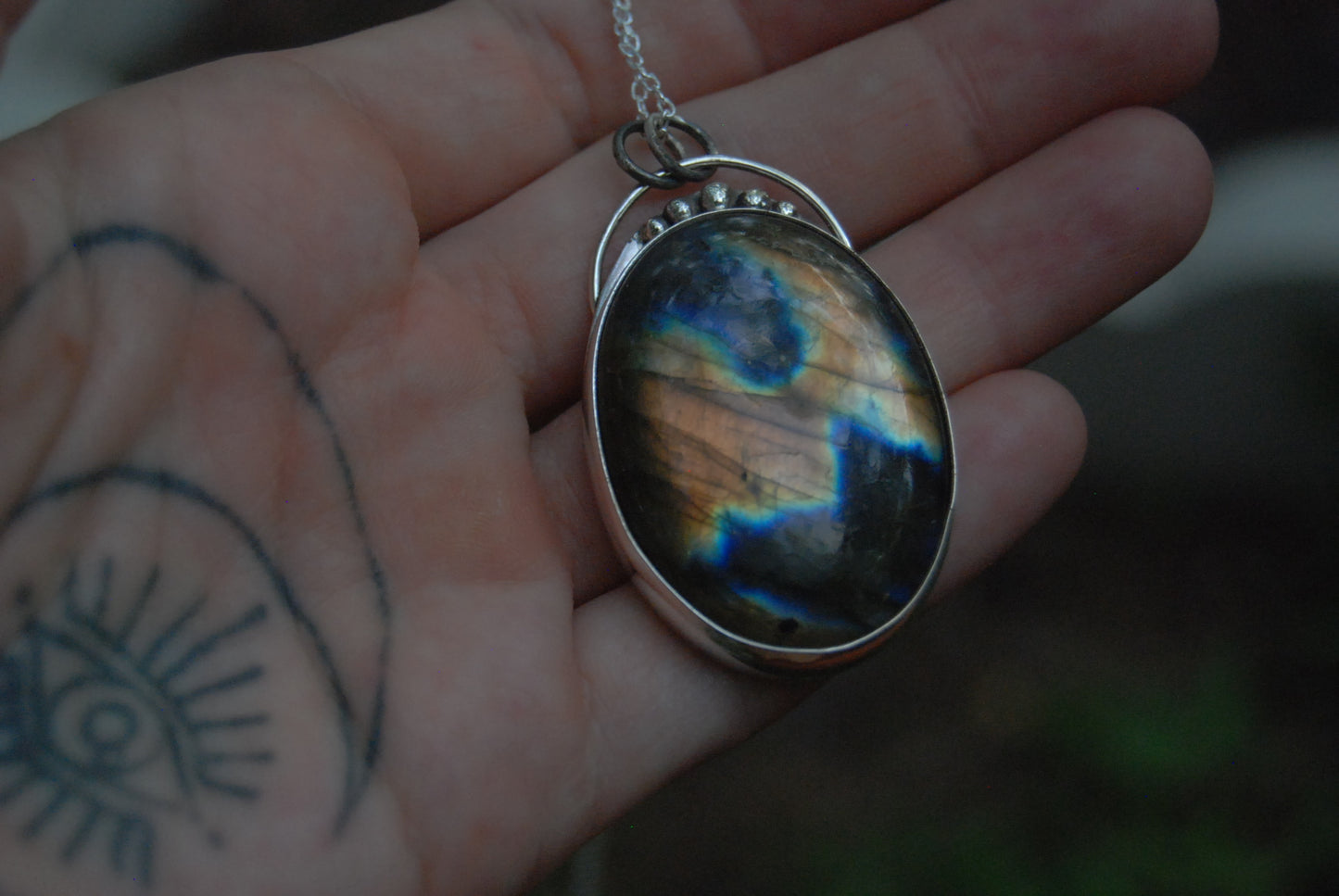 Rainbow labradorite pendant