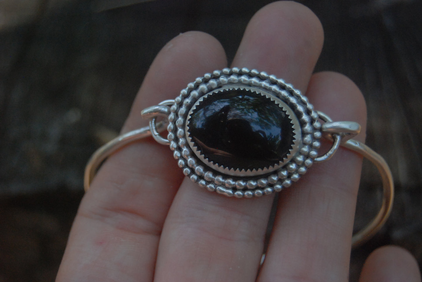 Onyx lock bangle