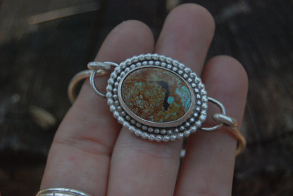 Turquoise lock bangle