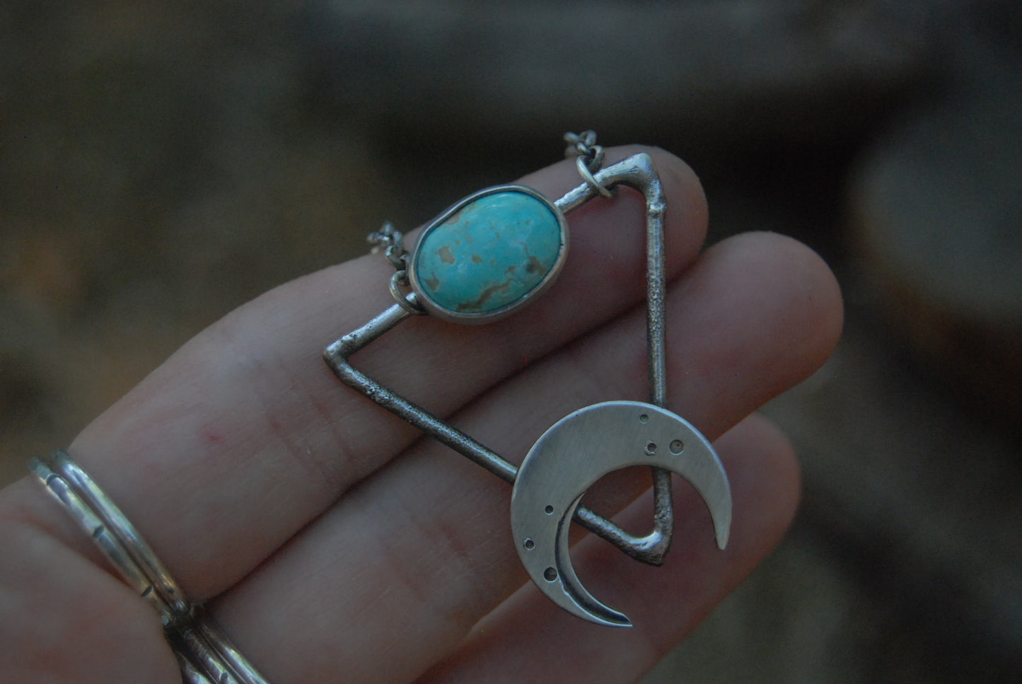 Turquoise moon necklace