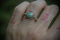 Oval turquoise thick stack ring