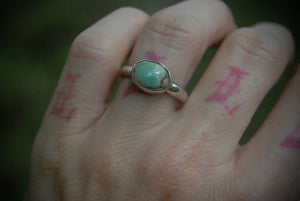 Oval turquoise thick stack ring