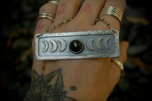 Moon Phase Scroll Necklace