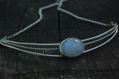 Large moonstone choker