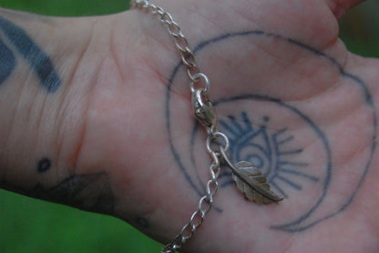 Stamped turquoise chain bracelet