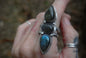 Triple labradorite point ring